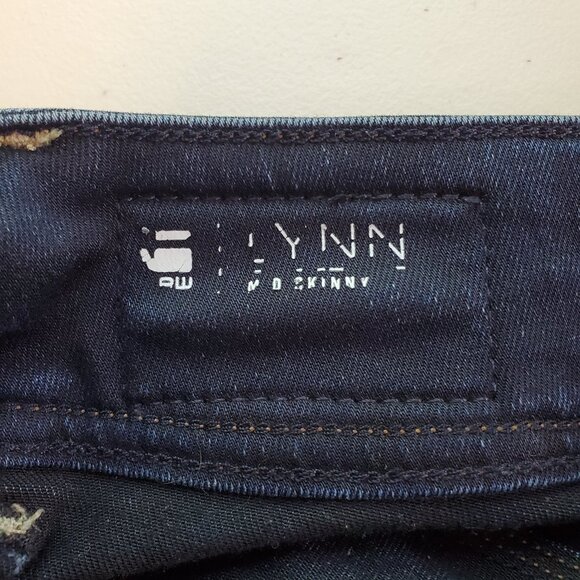 G-STAR RAW SZ 31x32 (US Size 12) Lynn Mid Skinny Distressed Blue Jeans - Picture 12 of 16